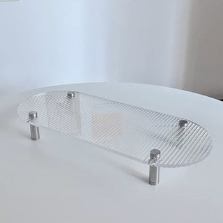 Legged Striped Acrylic Tray