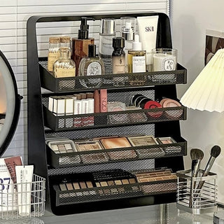Large Capacity Four-Tier Perfume & Cosmetics Display Iron Storage Rack