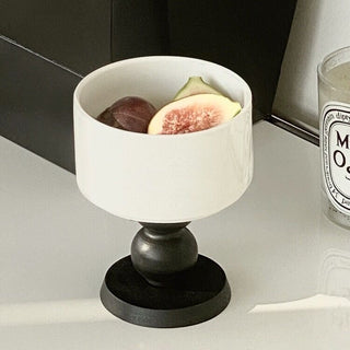 Wood Legged Ceramic Mini Trinket Box
