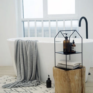 House-shaped iron two-tier display rackin  storage