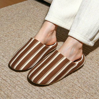 Retro Stripe Soft Room Shoes   Indoor Slippers  Unisex