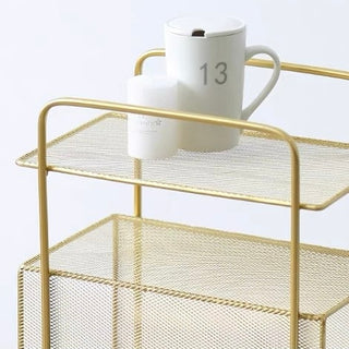 Iron Mesh Storage Magazine Rack Side Table