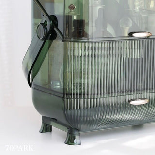Green Portable Cosmetic Box Makeup Storage