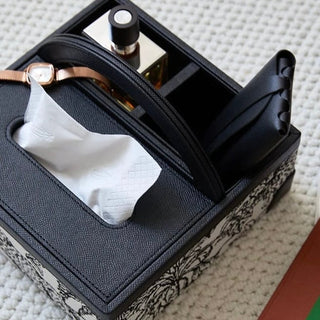 Leather Jacquard Multifunctional Tissue Case   Remote Control Storage Small Item Holder