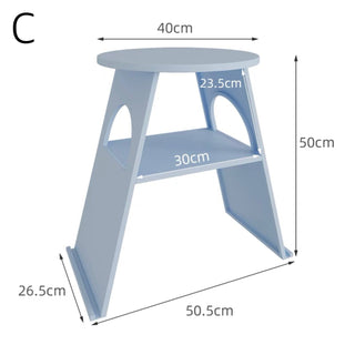 Round Open Storage Iron Side Table  Magazine Rack