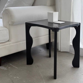 Black Wave Leg Square Compact Side Table