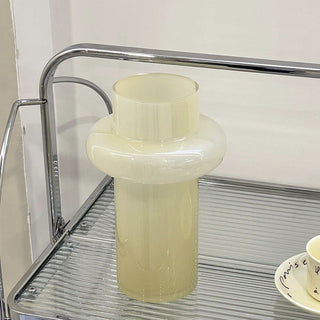 Milk Yellow Glass Flower Vase