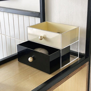 Pearl Monotone Drawer Cosmetic Storage Case