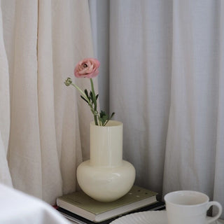 Red Glass Flower Vase