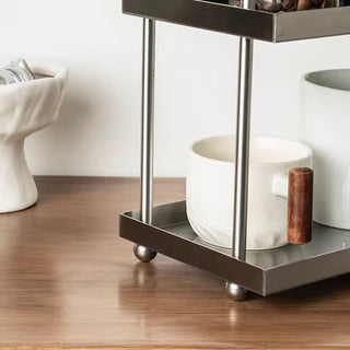 Stainless steel silver simple three-tier display rack cosmetic storage