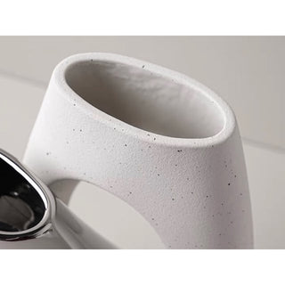 piece set White x Silver Ceramic Flower Vase