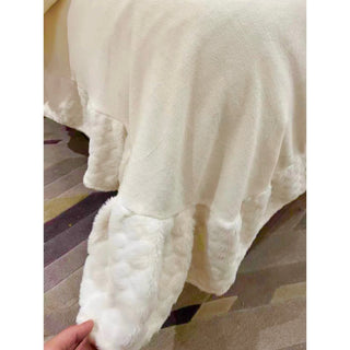 Faux Fur Heart Embossed Winter Duvet Cover Set