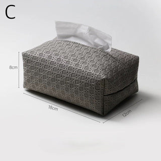 Kagome weave style faux leather tissue case simple design