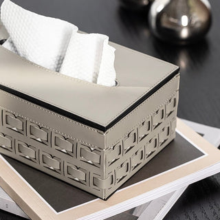 Braided Geometric Pattern Leather Tissue Box  Tissue Case