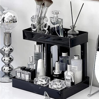 Rectangular Simple Tabletop Two-Tier Cosmetic Storage Rack