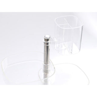 Clear Acrylic Multi-Tier Rotating Rack for Cosmetics Storage