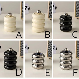 Ball Ceramic Brush Stand with Lid Three-Tier Four-Tier Chubby 6 Types  Small Item Storage