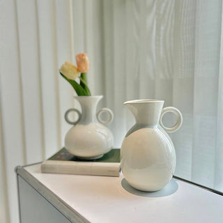 Ring Handle Ceramic Flower Vase