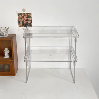 Clear Acrylic Rack Mini Table Piece Set Storage