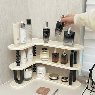 Monochrome Three-tier storage corner rack Cosmetics Perfume storage Display rack