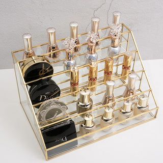 Gold Frame Clear Cosmetic Storage Rack