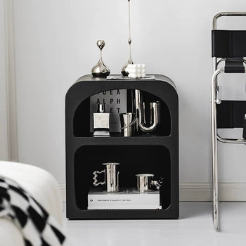 Black Arch Dome Two-Tier Storage Rack Side Table Shelf