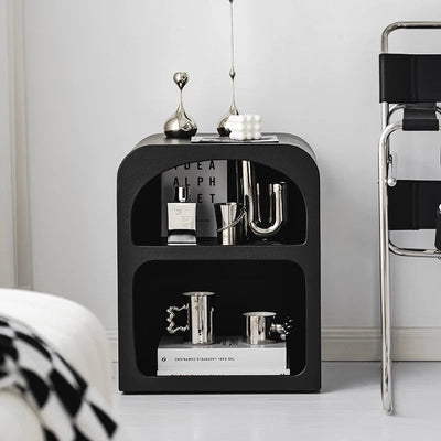 Black Arch Dome Two-Tier Storage Rack Side Table Shelf