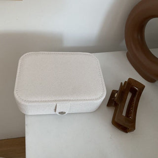 Rectangular Simple Jewelry Box Glitter White