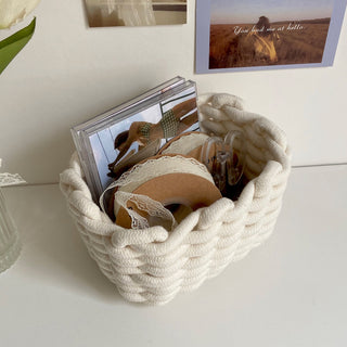 Rope braided small storage basket