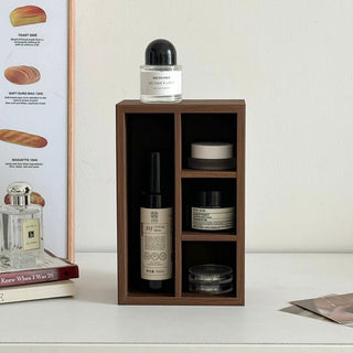 Thimble Wood Divider Rectangular Storage Box Cosmetics Small Item Holder Remote Control Stand