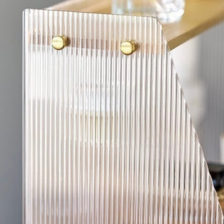 Clear x Wood Grain Cosmetic Storage Rack with Drawers