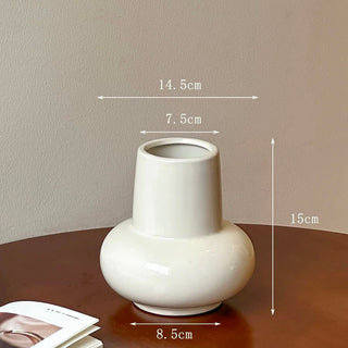 Monochrome Plump Ceramic Flower Vase