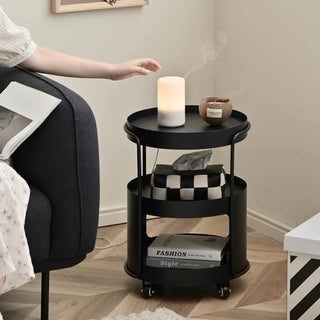 Castered Iron Round Side Table