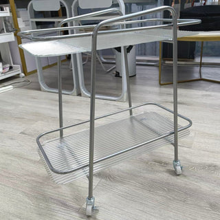 Castered Clear Two-Tier Storage Rack Wagon Side Table