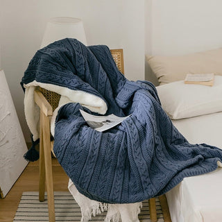 Cable Knit Boa Blanket  130 x 160 cm