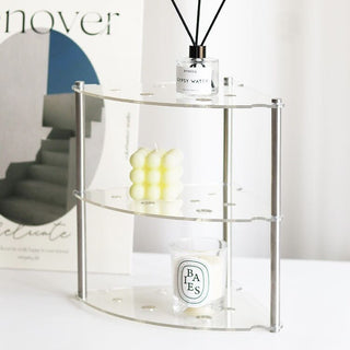 Cheese-themed perforated three-tiered corner rack   Cosmetic storage