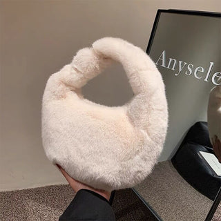 FauxFur Half-Moon Twist Bag