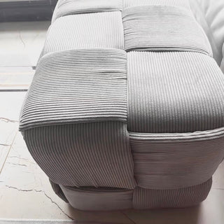 Bench-style woven stoolin  ottoman 38cm high