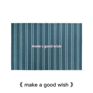 Striped Pattern Message Entrance Mat  50 x 80 cm Mud Removal