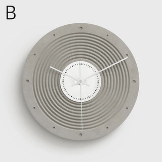 Matte Gray Mirror Round Clock  Wall Clock