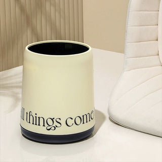 Two-tone lettering dustbin trash can