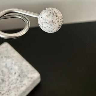 Stainless steel stone-look design toothbrush stand pen holder