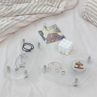 Legged Striped Acrylic Tray