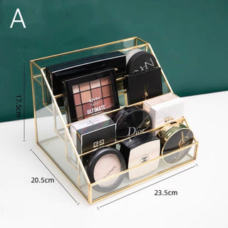 Gold Frame Clear Cosmetic Storage Rack