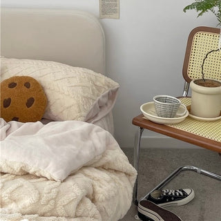Cable pattern Milk velvet winter duvet cover set