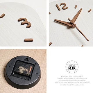 Wood Nuance Curve Silhouette Clock  Wall Clock Silent