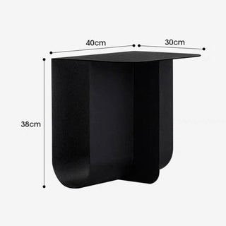 Iron Curved Design Side Table Black Storage Magazine Rack