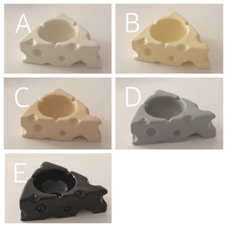 Cheese motif candle holder with tray