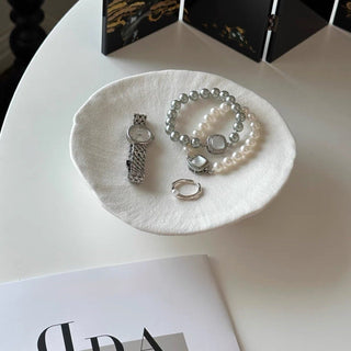 Matte Color Round Accessory Tray with Legs