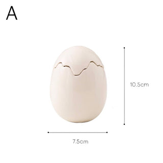 Egg motif ceramic trinket box egg storage